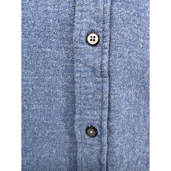 Wallin & Bros Men Button Shirt Sz M Shacket Heavy Lined Soft Blue Cotton Flannel - Picture 5 of 16